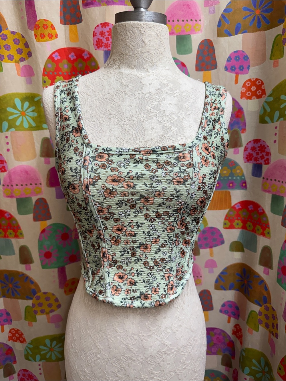 Love Wish Floral Cropped Top. Small